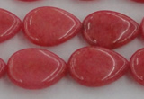 CCN3876 15.5 inches 15*20mm flat teardrop candy jade beads