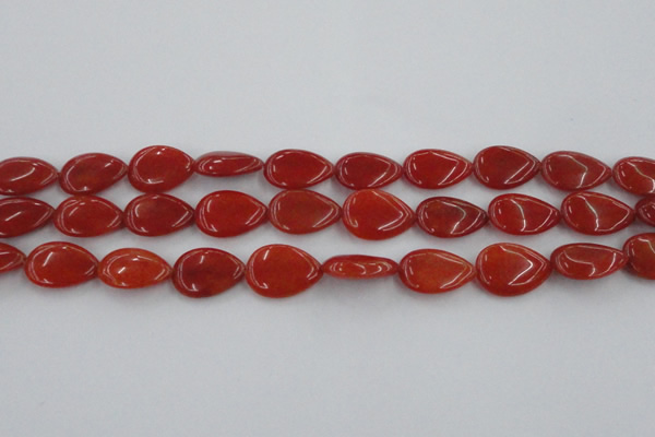 CCN3878 15.5 inches 15*20mm flat teardrop candy jade beads