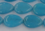 CCN3886 15.5 inches 15*20mm flat teardrop candy jade beads