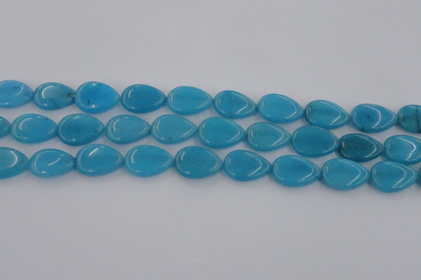 CCN3886 15.5 inches 15*20mm flat teardrop candy jade beads