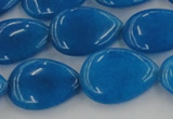 CCN3887 15.5 inches 15*20mm flat teardrop candy jade beads