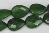 CCN389 15.5 inches 15*20mm faceted flat teardrop candy jade beads