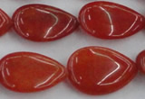 CCN3893 15.5 inches 18*25mm flat teardrop candy jade beads