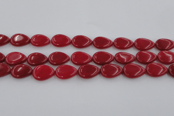 CCN3894 15.5 inches 18*25mm flat teardrop candy jade beads