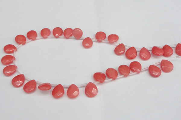 CCN3928 Top-drilled 12*15mm briolette candy jade beads wholesale