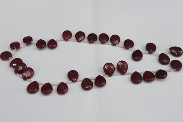 CCN3931 Top-drilled 12*15mm briolette candy jade beads wholesale