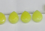 CCN3933 Top-drilled 12*15mm briolette candy jade beads wholesale