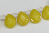 CCN3934 Top-drilled 12*15mm briolette candy jade beads wholesale