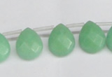 CCN3935 Top-drilled 12*15mm briolette candy jade beads wholesale