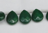 CCN3936 Top-drilled 12*15mm briolette candy jade beads wholesale