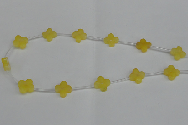 CCN3946 15.5 inches 15mm carved flower candy jade beads wholesale