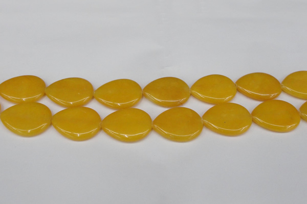 CCN3970 15.5 inches 30*40mm flat teardrop candy jade beads