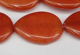 CCN3971 15.5 inches 30*40mm flat teardrop candy jade beads