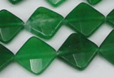 CCN405 15.5 inches 15*15mm faceted diamond candy jade beads