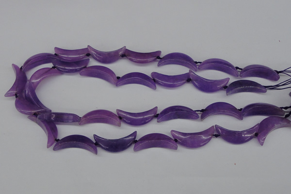 CCN419 15.5 inches 8*30mm curved moon candy jade beads wholesale