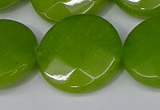 CCN4190 15.5 inches 20mm faceted coin candy jade beads wholesale