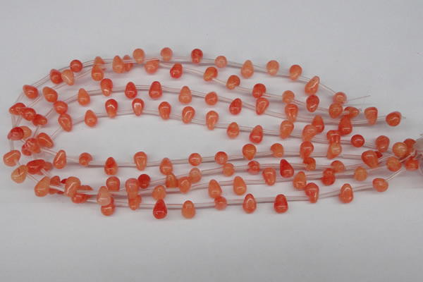 CCN433 15.5 inches Top-drilled 6*9mm teardrop candy jade beads