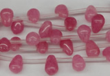 CCN434 15.5 inches Top-drilled 6*9mm teardrop candy jade beads