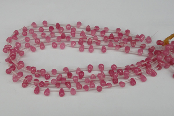 CCN434 15.5 inches Top-drilled 6*9mm teardrop candy jade beads