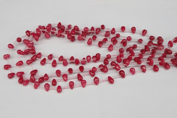 CCN436 15.5 inches Top-drilled 6*9mm teardrop candy jade beads