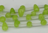 CCN438 15.5 inches Top-drilled 6*9mm teardrop candy jade beads