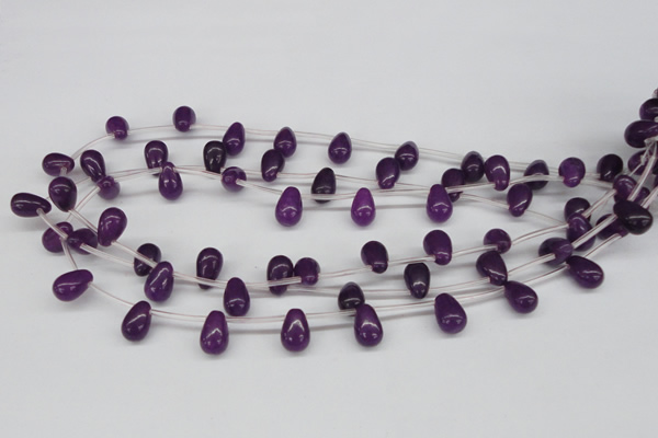 CCN454 15.5 inches Top-drilled 8*12mm teardrop candy jade beads