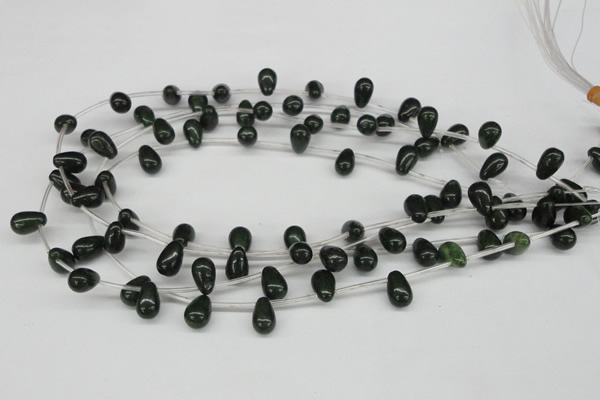 CCN456 15.5 inches Top-drilled 8*12mm teardrop candy jade beads