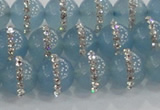 CCN4616 15.5 inches 8mm round candy jade with rhinestone beads