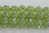 CCN4620 15.5 inches 6mm round candy jade with rhinestone beads