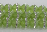 CCN4621 15.5 inches 8mm round candy jade with rhinestone beads