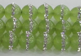 CCN4622 15.5 inches 10mm round candy jade with rhinestone beads