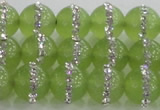 CCN4623 15.5 inches 12mm round candy jade with rhinestone beads