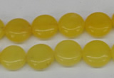 CCN475 15.5 inches 12mm flat round candy jade beads wholesale