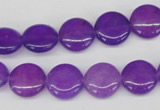 CCN478 15.5 inches 12mm flat round candy jade beads wholesale