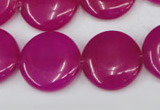 CCN499 15.5 inches 20mm flat round candy jade beads wholesale