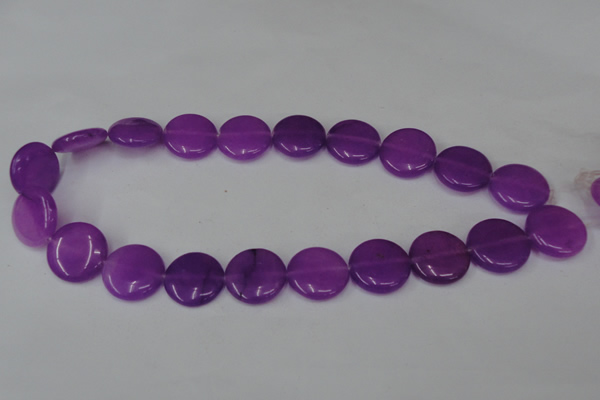 CCN501 15.5 inches 20mm flat round candy jade beads wholesale