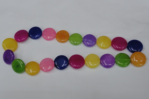 CCN504 15.5 inches 20mm flat round candy jade beads wholesale