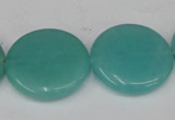 CCN507 15.5 inches 25mm flat round candy jade beads wholesale