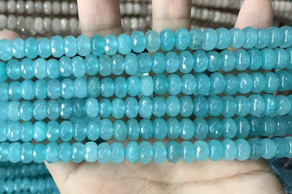 CCN5149 15 inches 5*8mm faceted rondelle candy jade beads