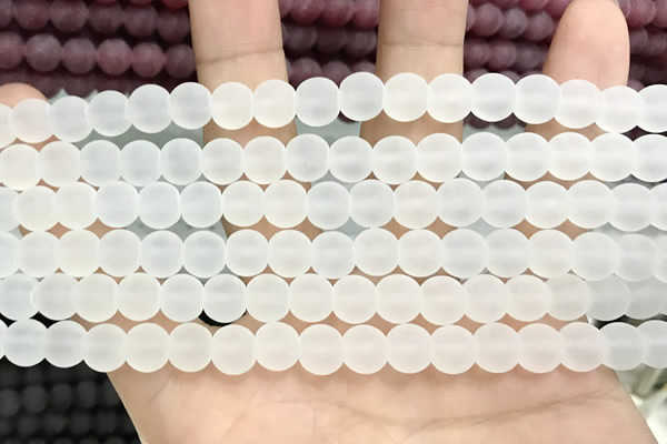 CCN5570 15 inches 8mm round matte candy jade beads Wholesale