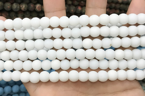 CCN5571 15 inches 8mm round matte candy jade beads Wholesale