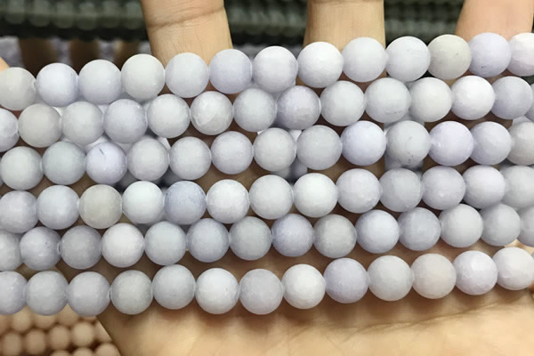 CCN5577 15 inches 8mm round matte candy jade beads Wholesale