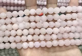 CCN5582 15 inches 8mm round matte candy jade beads Wholesale