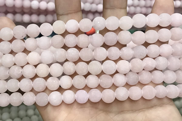 CCN5582 15 inches 8mm round matte candy jade beads Wholesale