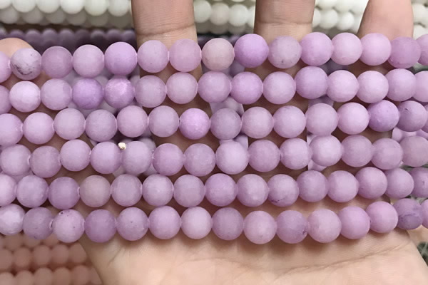 CCN5591 15 inches 8mm round matte candy jade beads Wholesale