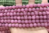 CCN5593 15 inches 8mm round matte candy jade beads Wholesale