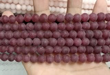 CCN5597 15 inches 8mm round matte candy jade beads Wholesale