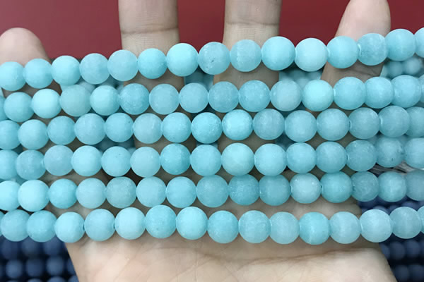 CCN5607 15 inches 8mm round matte candy jade beads Wholesale