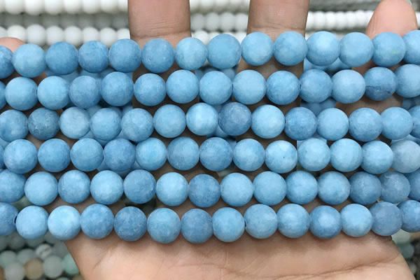 CCN5611 15 inches 8mm round matte candy jade beads Wholesale