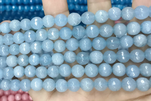 CCN5654 15 inches 8mm faceted round candy jade beads